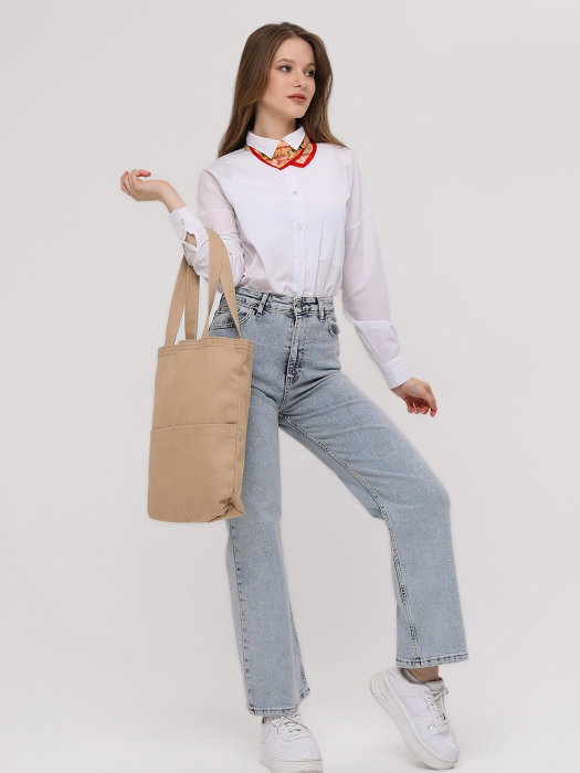 Zoozie Bags Bolso Tote Beige en Gabardina Zoozie Bags Bolso Tote Beige en Gabardina